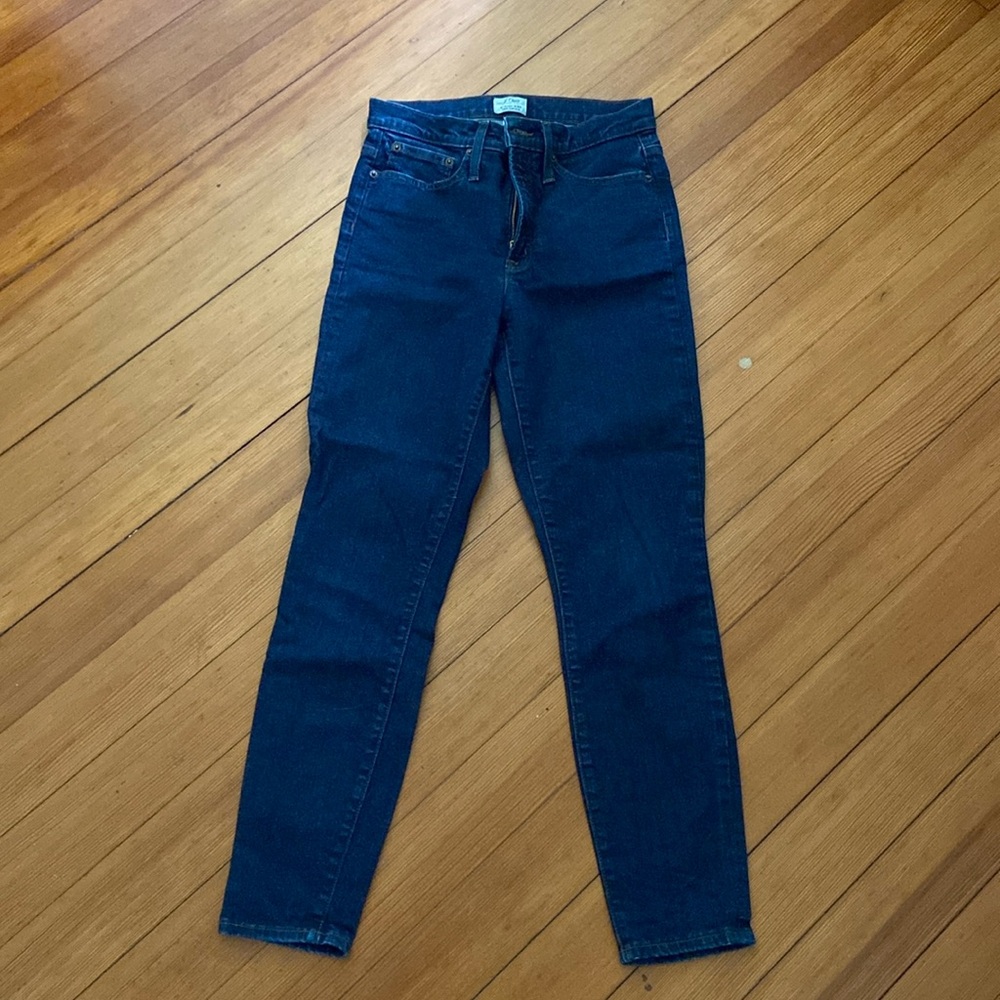 J. Crew high-rise dark wash blue skinny jeans (size 28)